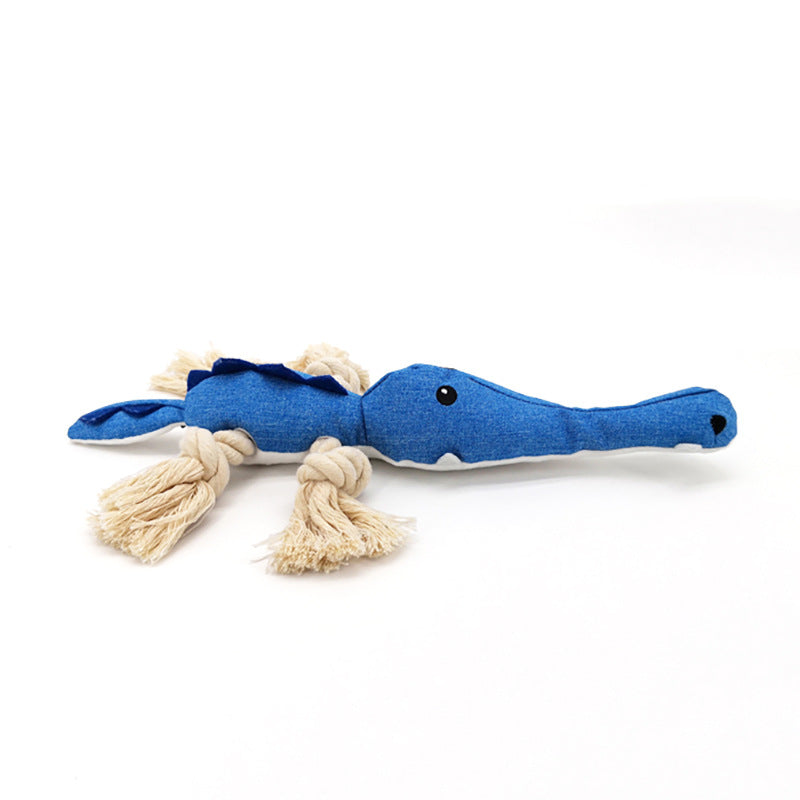 KFX-4867005 Cotton Rope Dog Chewing Toy with Sound - Various Animal Designs for Molar Health
