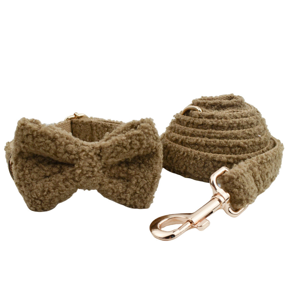KFX-4867645 Brown Pet Supplies Three-Piece and Four-Piece Rope and Bow Pet Necklet Set