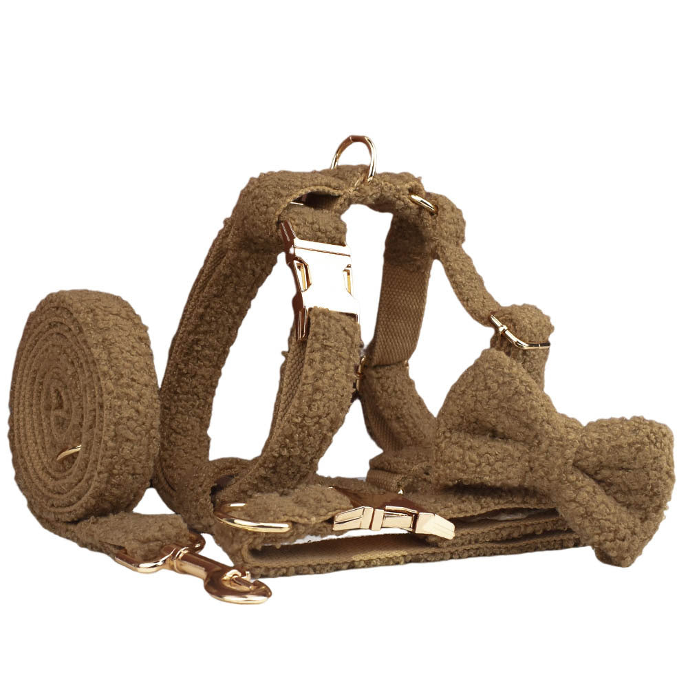 KFX-4867645 Brown Pet Supplies Three-Piece and Four-Piece Rope and Bow Pet Necklet Set