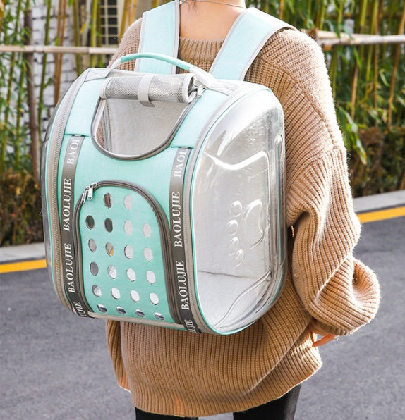 KFX-4868413 Multifunctional Transparent Pet Backpack for Cats and Dogs, Medium Soft Design