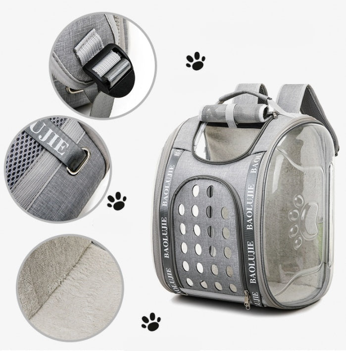 KFX-4868413 Multifunctional Transparent Pet Backpack for Cats and Dogs, Medium Soft Design