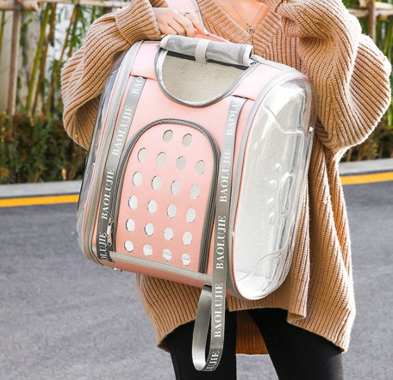 KFX-4868413 Multifunctional Transparent Pet Backpack for Cats and Dogs, Medium Soft Design