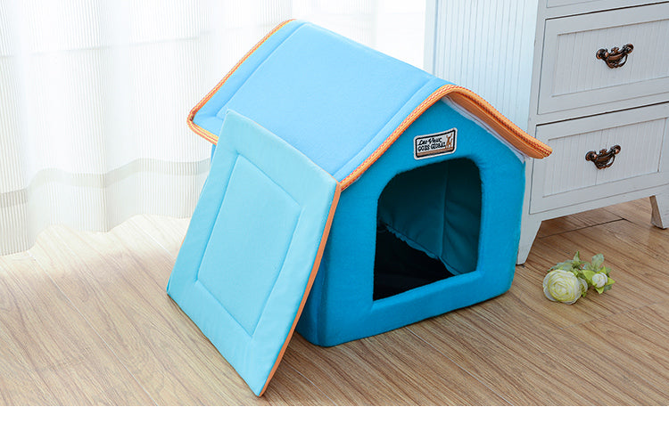 KFX-4870205 Cozy Non-Slip Pet Folding Bed with Breathable Sponge and Cotton Fabric - Multiple Sizes Available