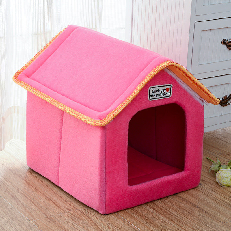 KFX-4870205 Cozy Non-Slip Pet Folding Bed with Breathable Sponge and Cotton Fabric - Multiple Sizes Available
