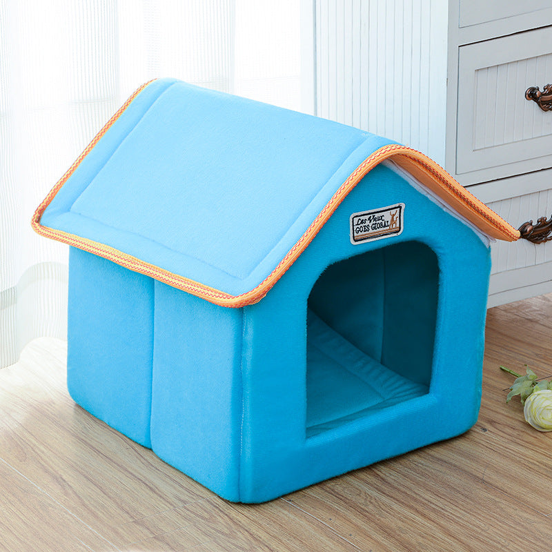KFX-4870205 Cozy Non-Slip Pet Folding Bed with Breathable Sponge and Cotton Fabric - Multiple Sizes Available