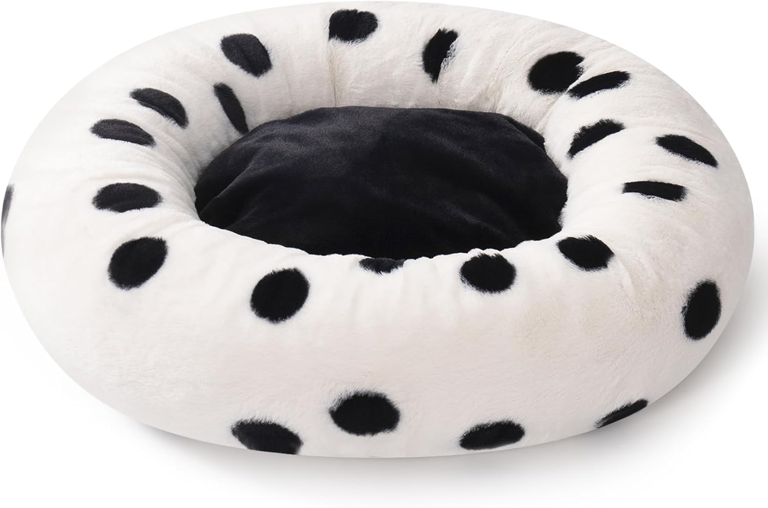 KFX-4870589 Cozy 23 Inch Round Donut Cat Bed with Non-Slip Bottom, Washable Plush Pet Bed for Small Dogs and Cats