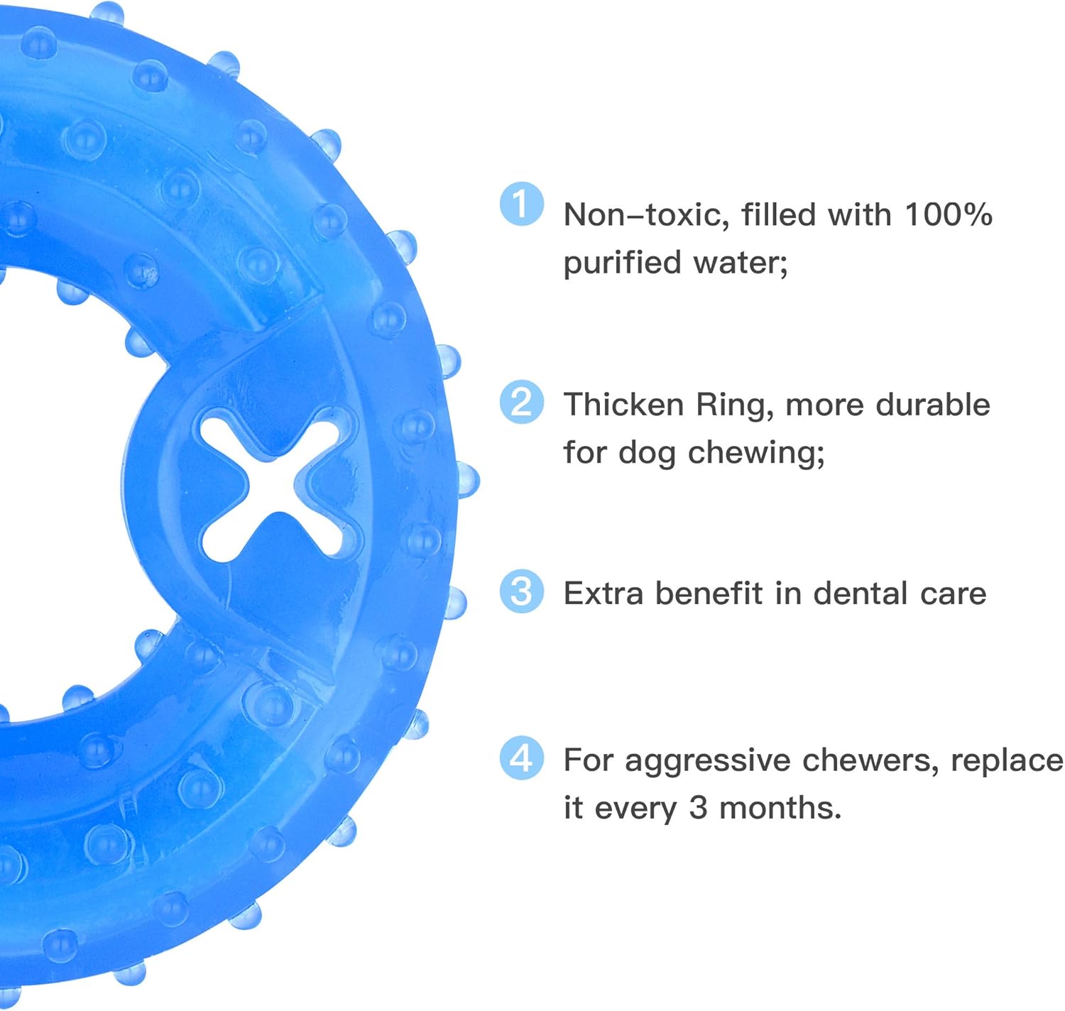 KFX-4873405 Cooling Teether Chew Toy for Dogs - Freezable Non-Toxic Puppy Dental Health Toy