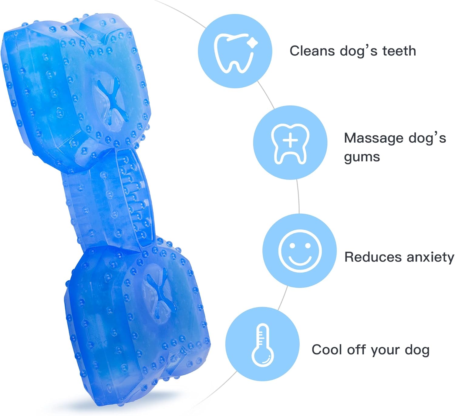 KFX-4873405 Cooling Teether Chew Toy for Dogs - Freezable Non-Toxic Puppy Dental Health Toy