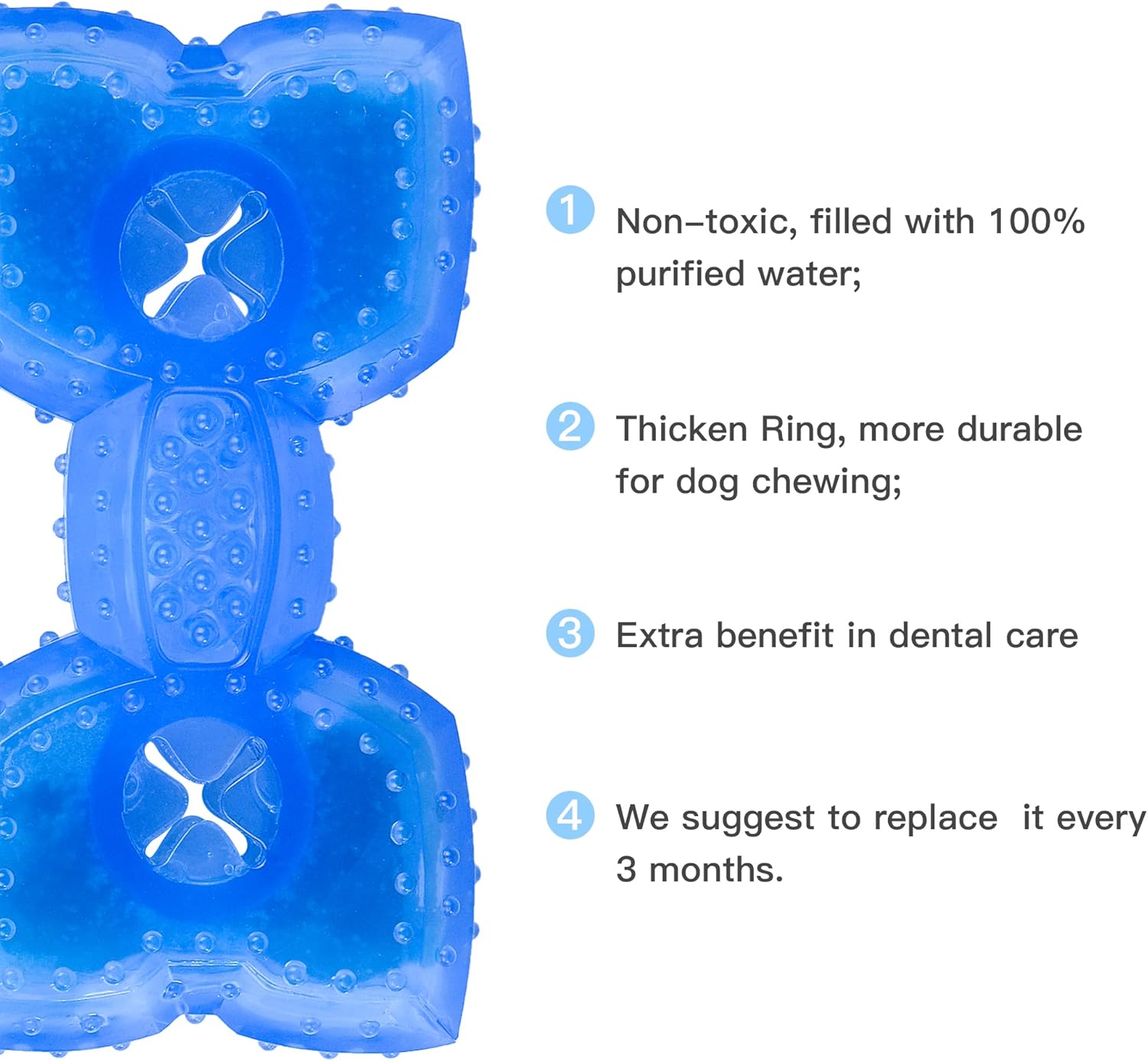 KFX-4873405 Cooling Teether Chew Toy for Dogs - Freezable Non-Toxic Puppy Dental Health Toy