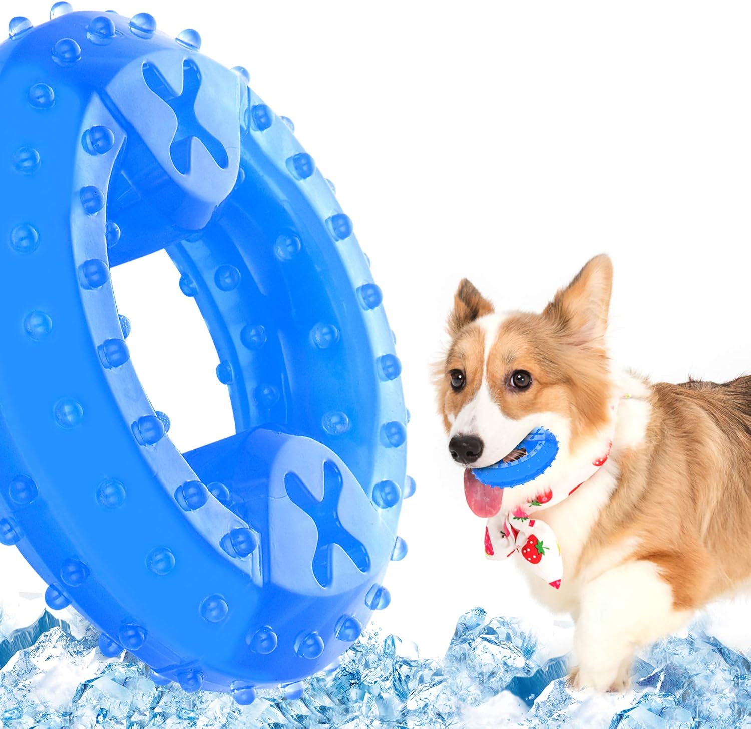 KFX-4873405 Cooling Teether Chew Toy for Dogs - Freezable Non-Toxic Puppy Dental Health Toy