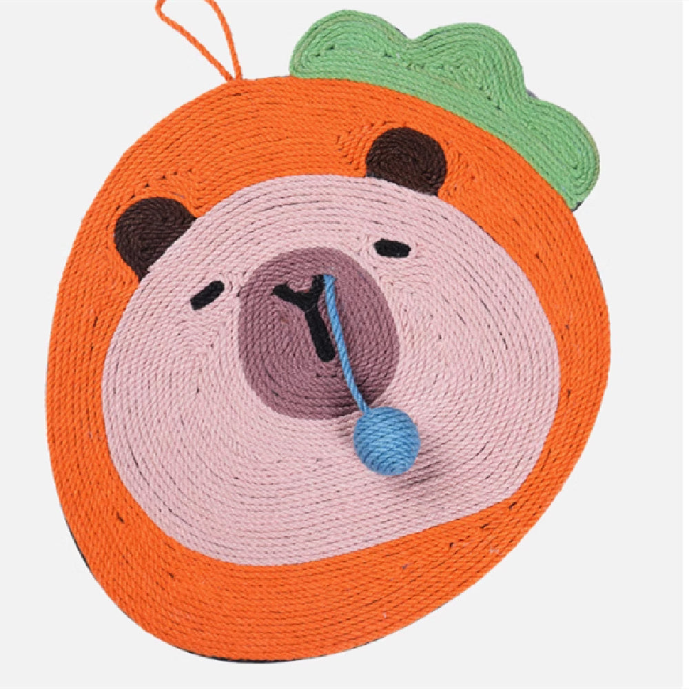 KFX-4877885 Fruit Dolphin Sisal Wall Cat Scratch Board - Wear-Resistant Hemp Rope & EVA Backboard, Various Sizes Available