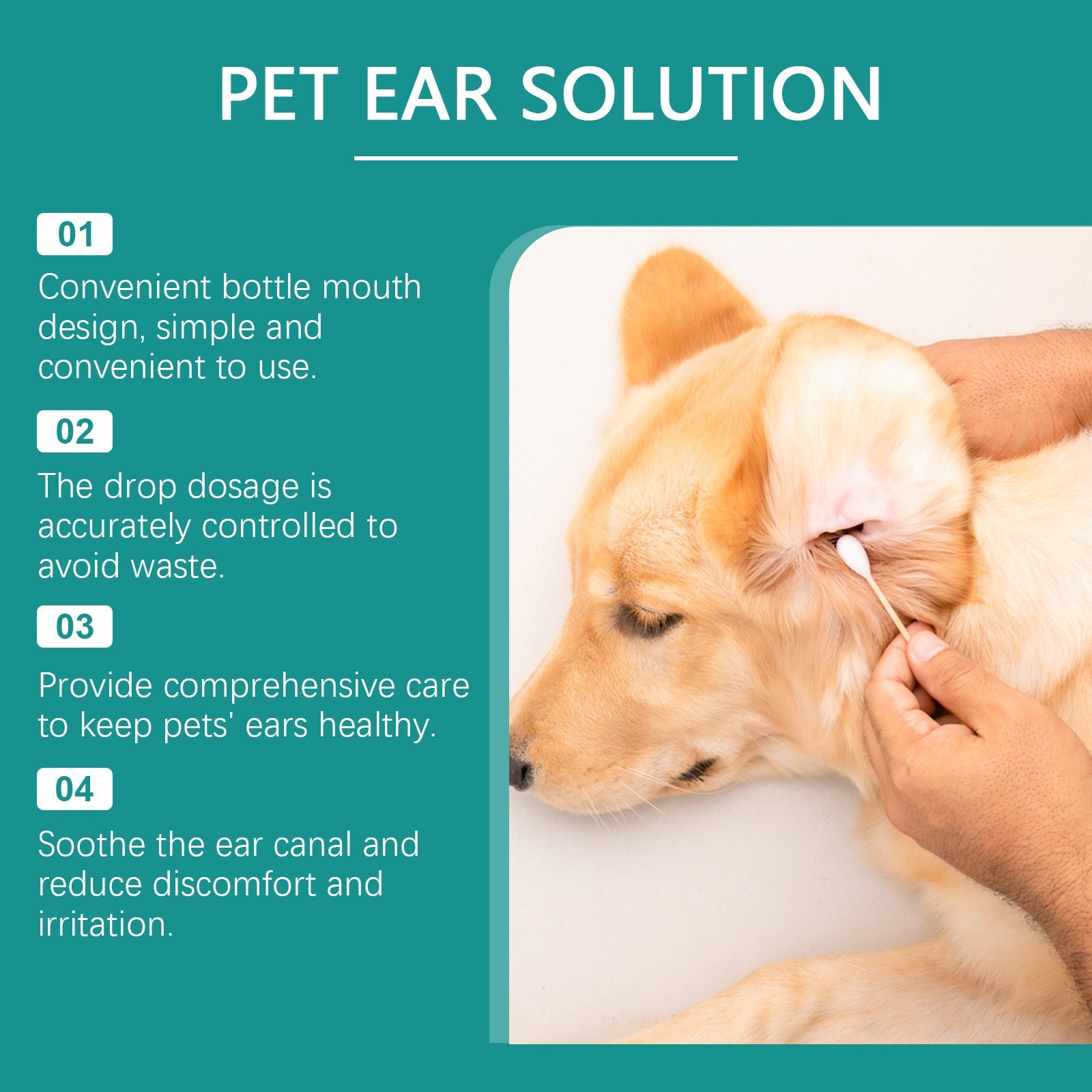 KFX-4879549 Pet Ear Cleaning and Decontamination Solution - 30ML Wash for Cats and Dogs