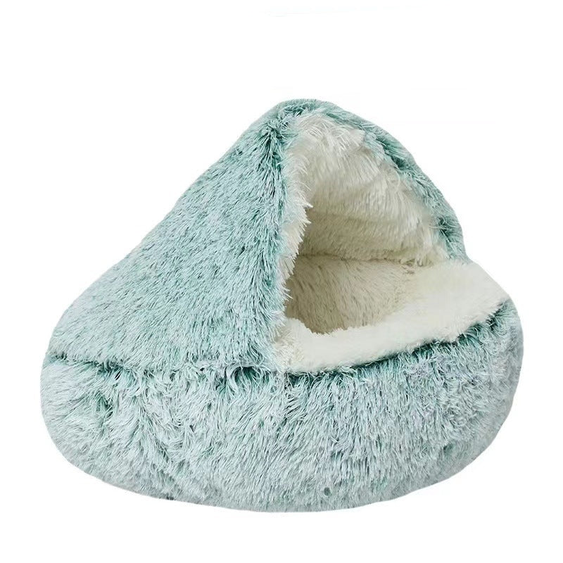 KFX-4881725 Cozy Plush Shell Pet Nest for Cats and Dogs - Soft PP Cotton & Plush, 40cm / 50cm Diameter Options