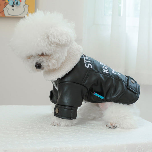 KFX-4882749 Cozy Fleece-Lined Pet Coat - Warm Padded Winter Apparel for Dogs