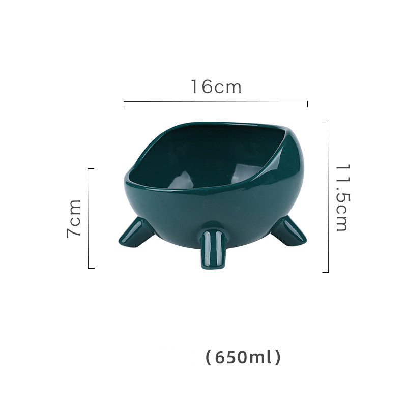 KFX-4884925 Ceramic Cat and Small Dog Food Bowl with Four-Legged Stability and Wide-Mouth Design