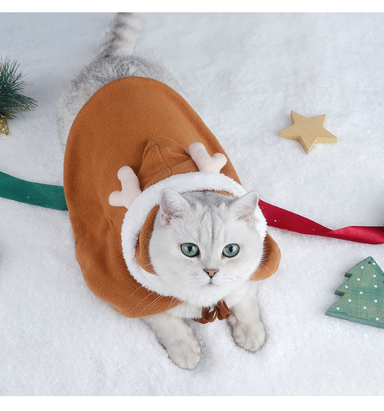 KFX-4885821 Cozy Polar Fleece Cloak for Cats - Ideal for Winter Warmth and Comfort