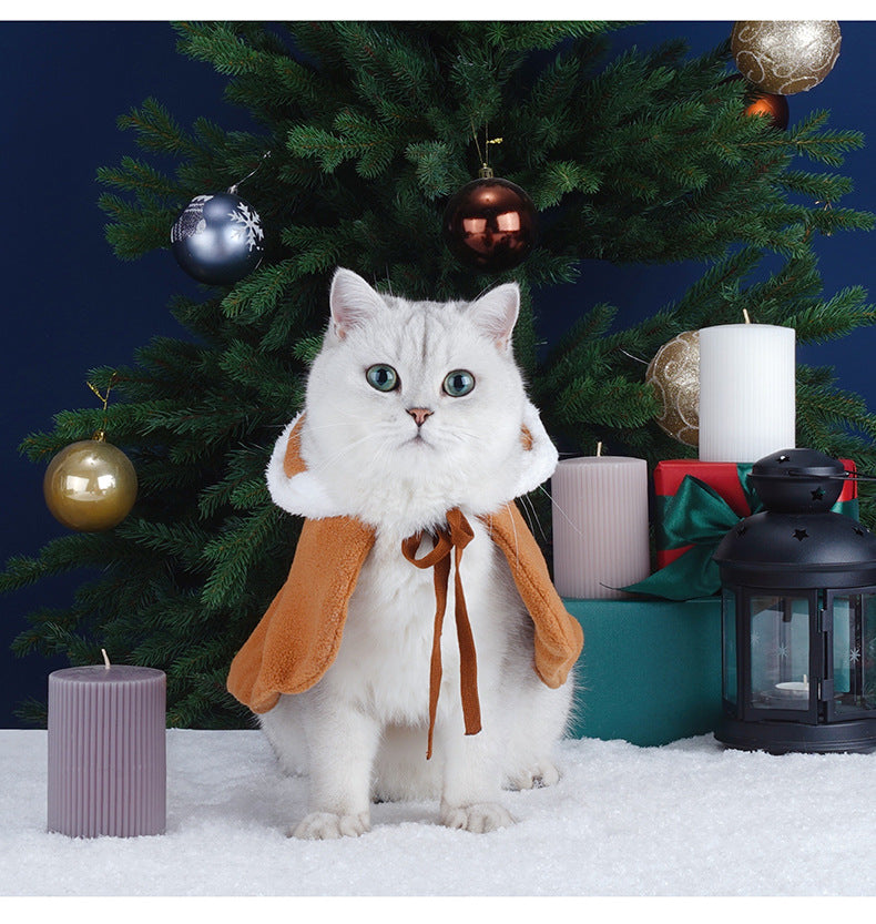 KFX-4885821 Cozy Polar Fleece Cloak for Cats - Ideal for Winter Warmth and Comfort