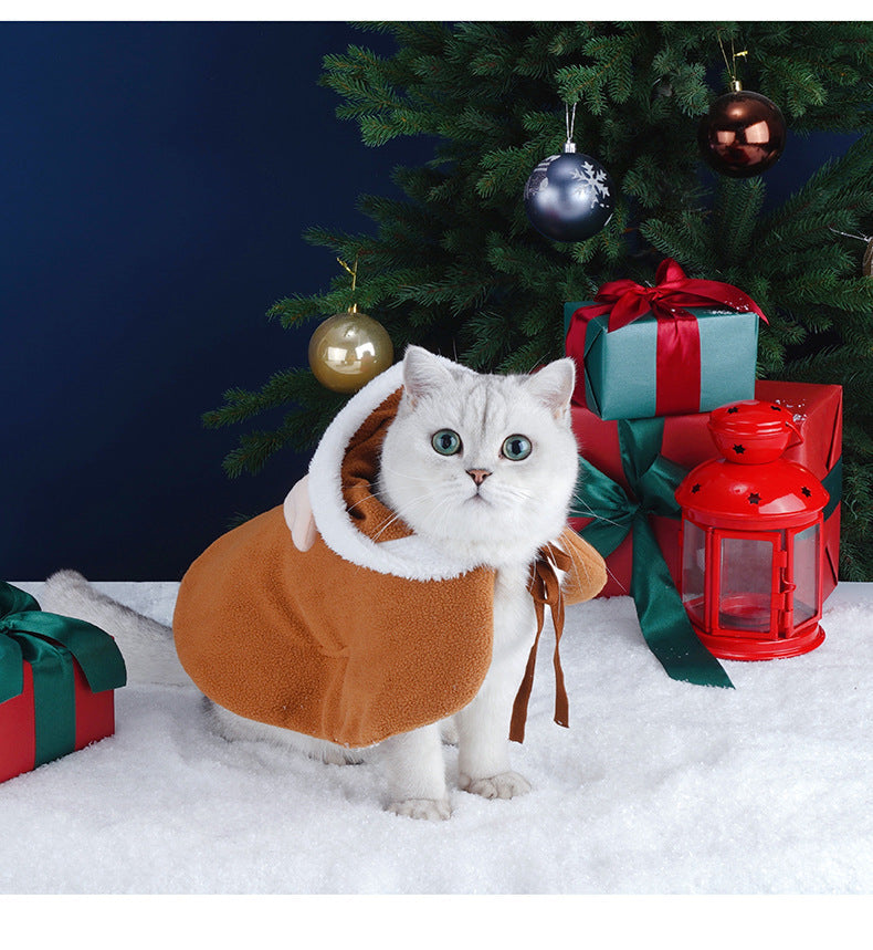 KFX-4885821 Cozy Polar Fleece Cloak for Cats - Ideal for Winter Warmth and Comfort