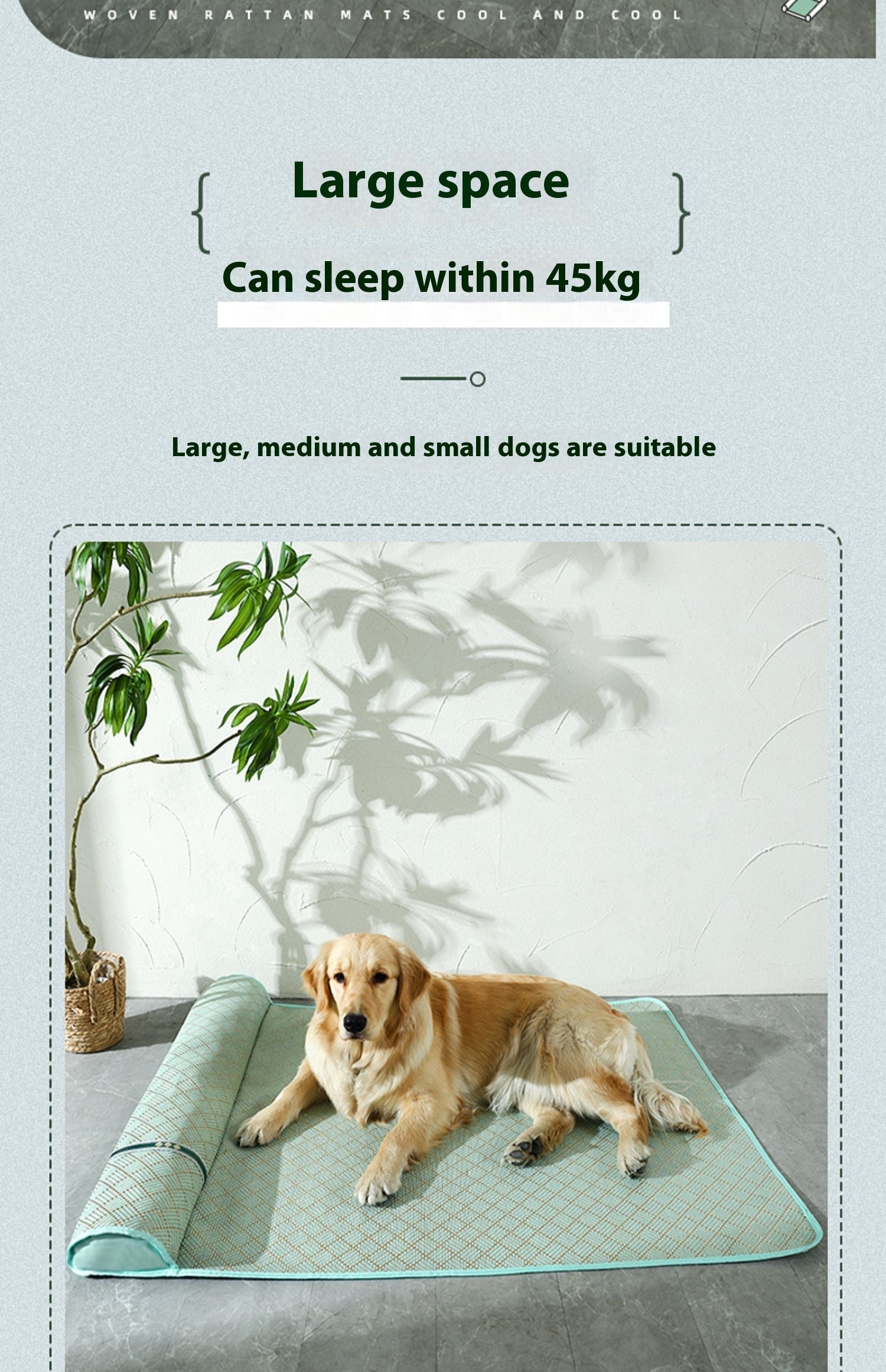 KFX-4887485 Comfortable Summer Dog Mat for Large Breeds - XL, 2XL, 3XL Options Available