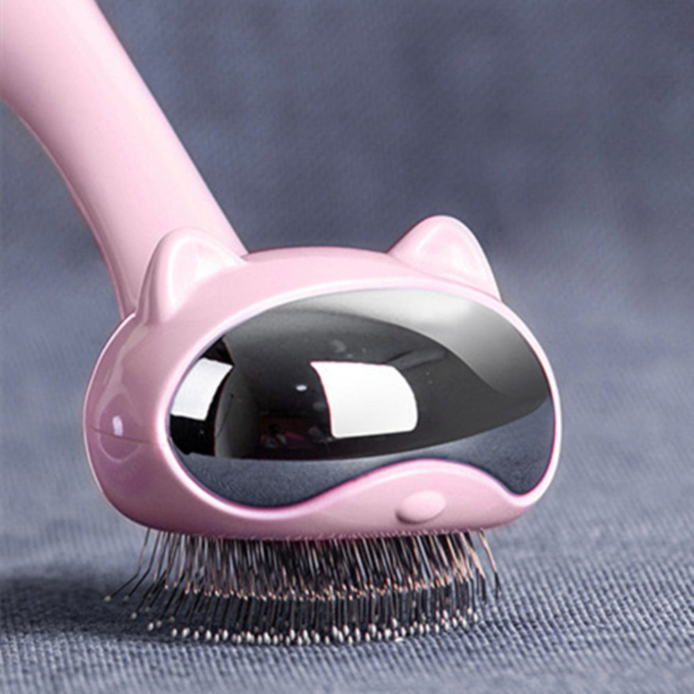 KFX-4889021 Pet Grooming Comb with Long and Short Needle Design for Gentle Hair Detangling and Skin Protection