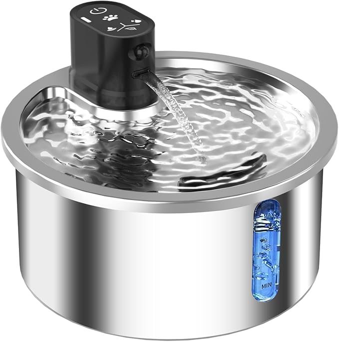 KFX-4889277 Stainless Steel Cat and Dog Water Fountain with Nine-Gear Temperature Control
