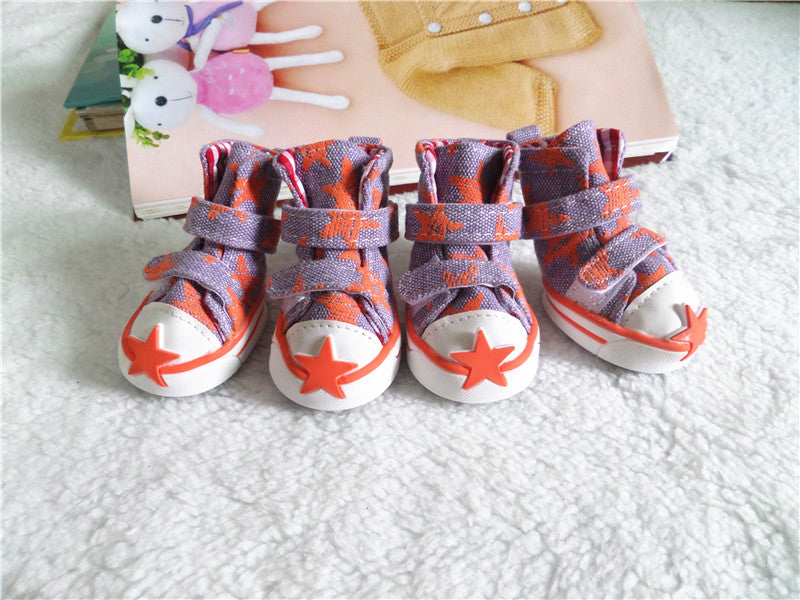 KFX-4890045 Breathable Rubber Dog Shoes for Spring and Summer - Stylish Cowboy Design for Small Breeds