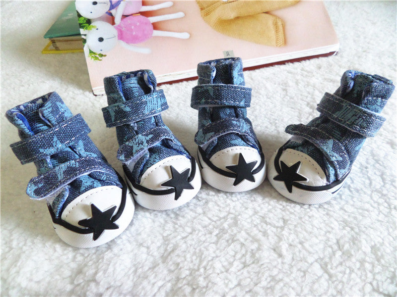 KFX-4890045 Breathable Rubber Dog Shoes for Spring and Summer - Stylish Cowboy Design for Small Breeds