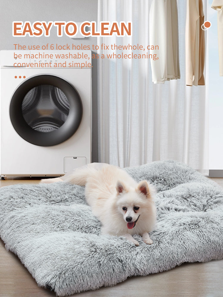 KFX-4890685 Plush Portable Large Dog Sofa Bed - Washable Pet Kennel with Sleep Protector