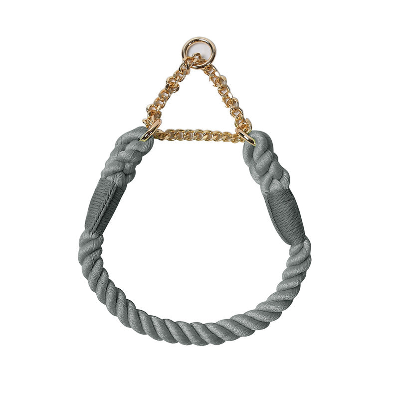 KFX-4891197 Braided Cotton Dog Collar - Explosion-Proof, All-Season Fit for Sizes S, M, L