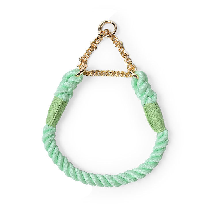 KFX-4891197 Braided Cotton Dog Collar - Explosion-Proof, All-Season Fit for Sizes S, M, L