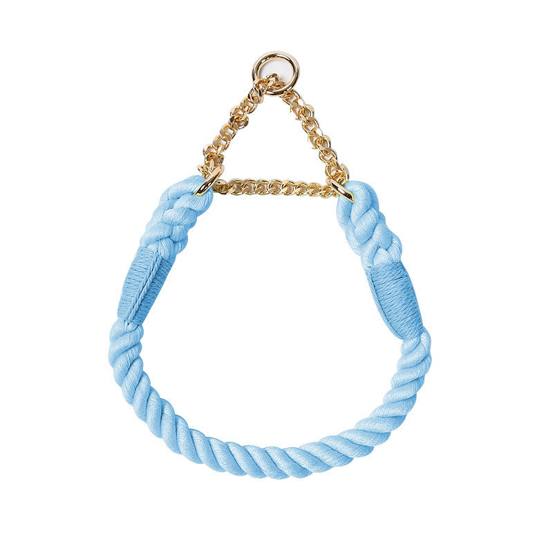 KFX-4891197 Braided Cotton Dog Collar - Explosion-Proof, All-Season Fit for Sizes S, M, L