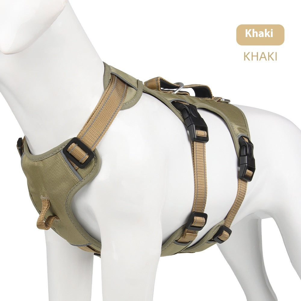 KFX-4892477 Durable Oxford Cloth Dog Chest Strap with Hand Holding Rope for Big Dogs