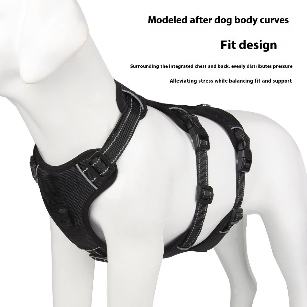 KFX-4892477 Durable Oxford Cloth Dog Chest Strap with Hand Holding Rope for Big Dogs