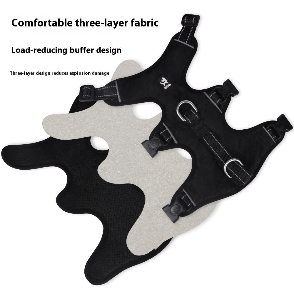 KFX-4892477 Durable Oxford Cloth Dog Chest Strap with Hand Holding Rope for Big Dogs