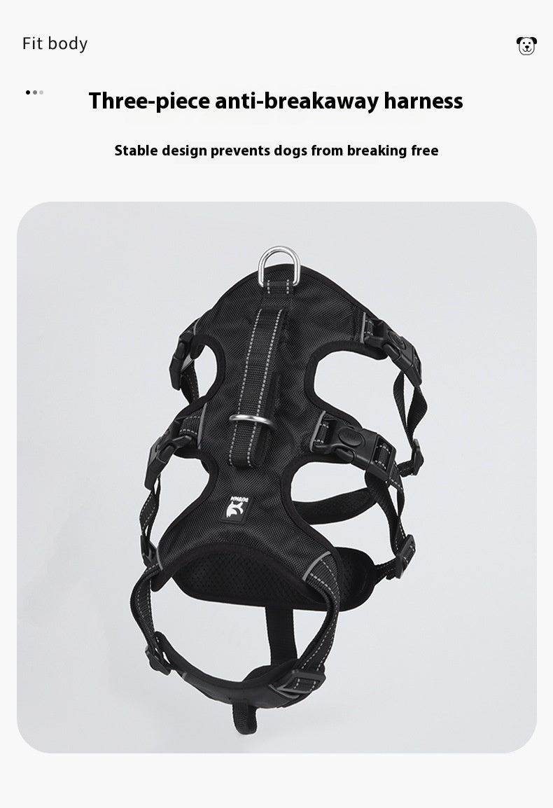 KFX-4892477 Durable Oxford Cloth Dog Chest Strap with Hand Holding Rope for Big Dogs