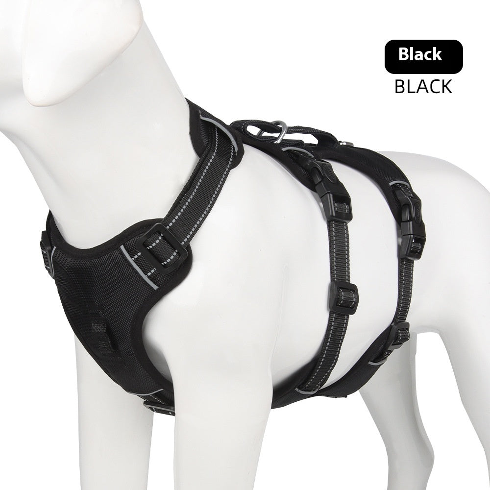 KFX-4892477 Durable Oxford Cloth Dog Chest Strap with Hand Holding Rope for Big Dogs