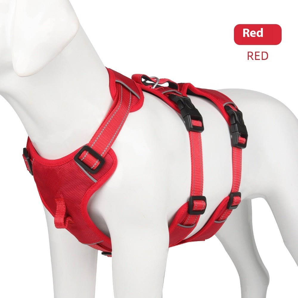 KFX-4892477 Durable Oxford Cloth Dog Chest Strap with Hand Holding Rope for Big Dogs