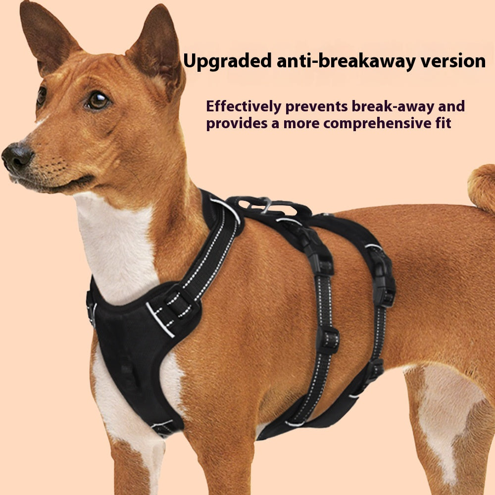 KFX-4892477 Durable Oxford Cloth Dog Chest Strap with Hand Holding Rope for Big Dogs