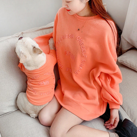 KFX-4897341 Parent-Child Casual Two-Legged Clothing Set with Embroidery in Multiple Colors