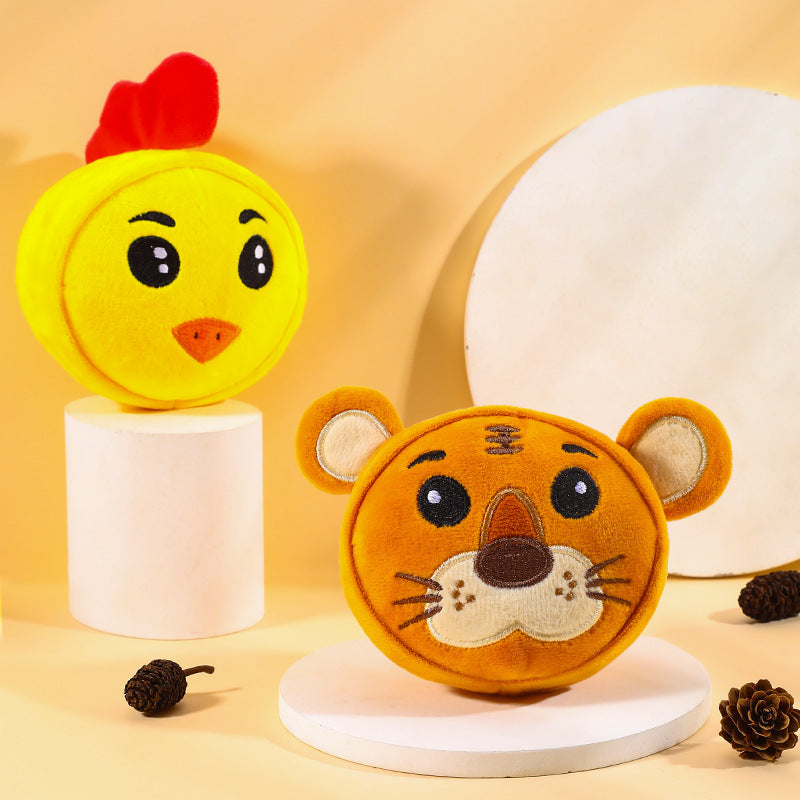 KFX-4898621 Comfortable Plush Teething Toys for Pets - Bite Resistant Animal Design in Various Colors