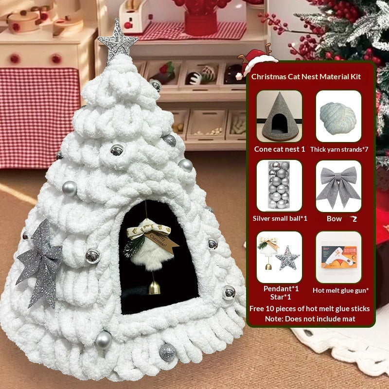 KFX-4899005 Christmas-Themed Felt Cat Bed - Multiple Unique Designs Available