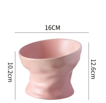 KFX-4899133 Ceramic Cat and Dog Bowl with Cervical Spine Protection - Available in Multiple Colors