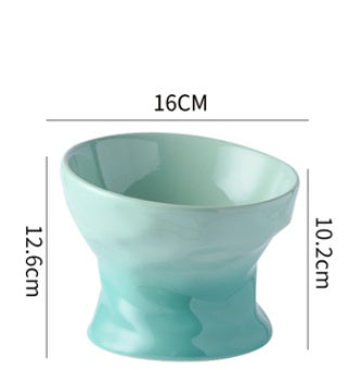 KFX-4899133 Ceramic Cat and Dog Bowl with Cervical Spine Protection - Available in Multiple Colors