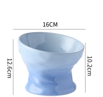 KFX-4899133 Ceramic Cat and Dog Bowl with Cervical Spine Protection - Available in Multiple Colors
