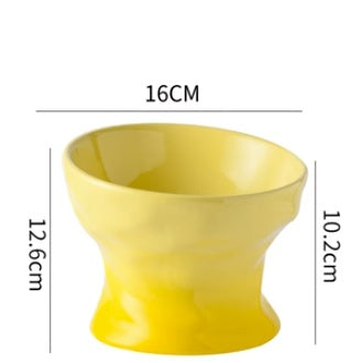 KFX-4899133 Ceramic Cat and Dog Bowl with Cervical Spine Protection - Available in Multiple Colors