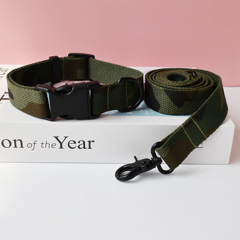KFX-4900925 Ethnic Style Nylon Pet Collar and Leash Set for Outdoor Dog Walking