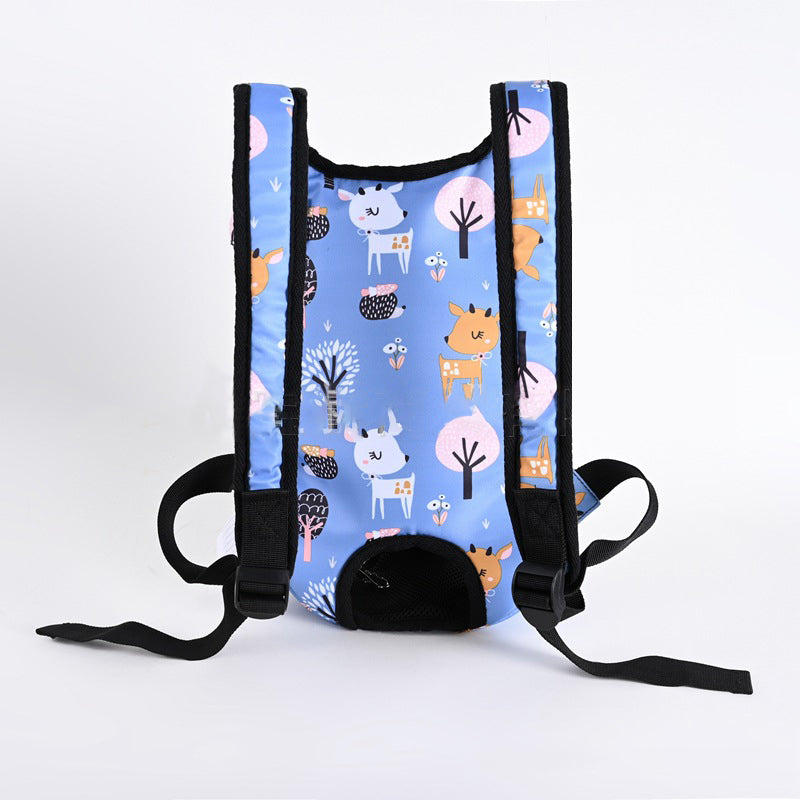 KFX-4901181 Animal Pattern Nylon Pet Backpack - Medium Hardness, Capacity 5, Available in Fawn Blue, Sizes S, M, L