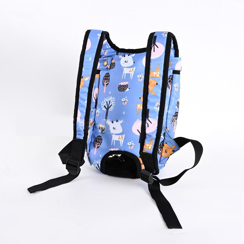 KFX-4901181 Animal Pattern Nylon Pet Backpack - Medium Hardness, Capacity 5, Available in Fawn Blue, Sizes S, M, L