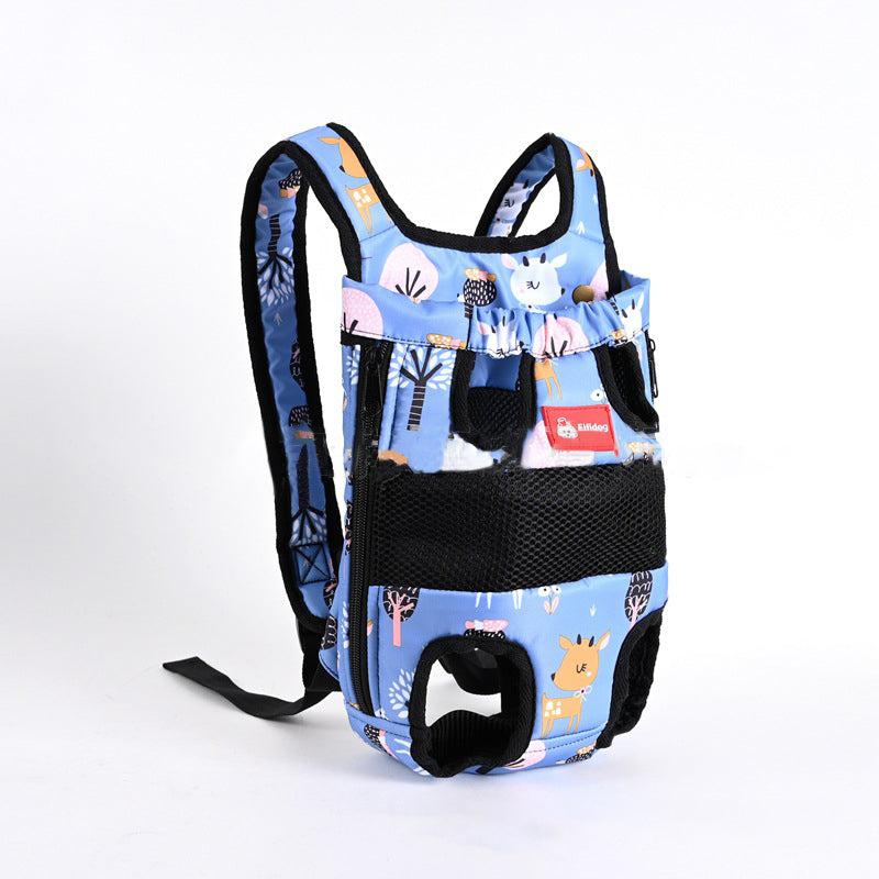 KFX-4901181 Animal Pattern Nylon Pet Backpack - Medium Hardness, Capacity 5, Available in Fawn Blue, Sizes S, M, L