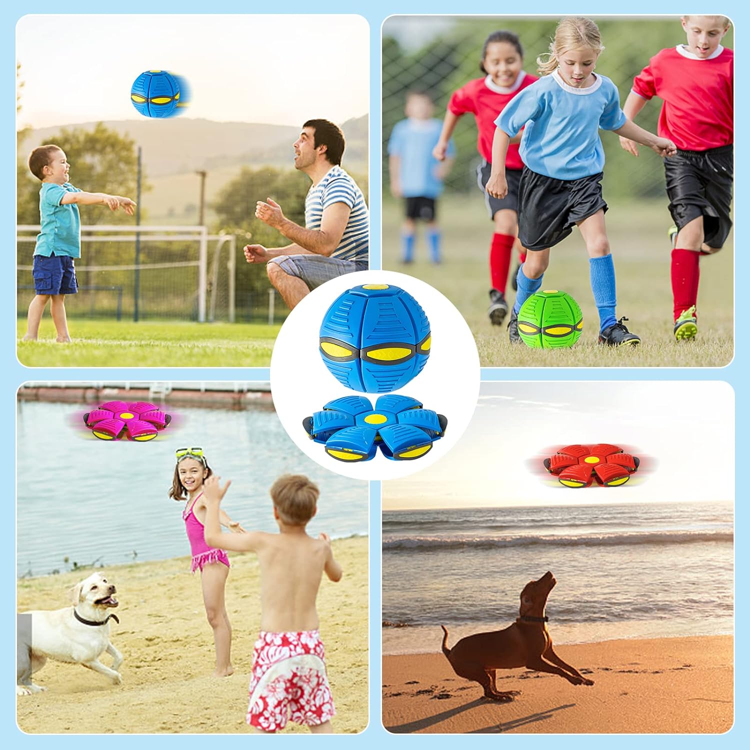 KFX-4902205 Magic Flying Saucer Ball with Lights for Dogs and Kids - Interactive Outdoor Toy
